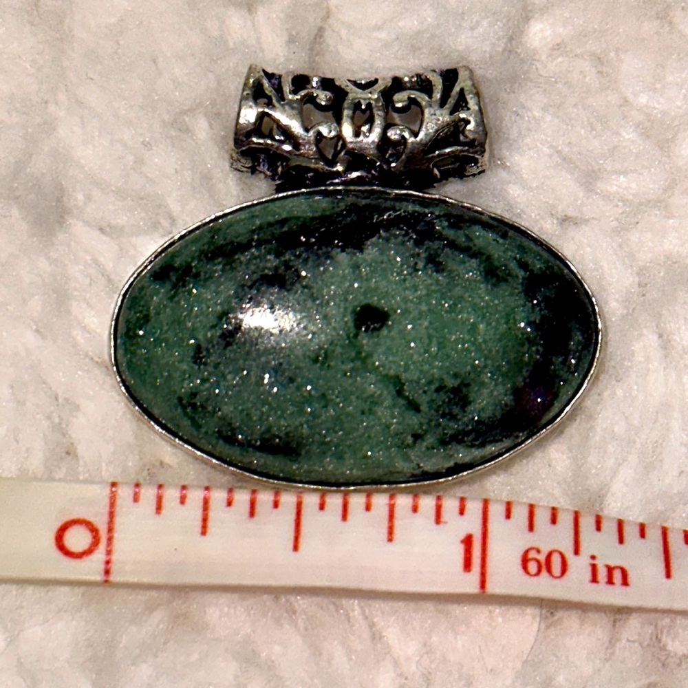 Ruby Zoisite Oval Pendant With Large Bale (Sterli… - image 5